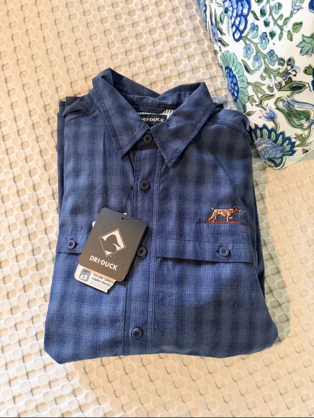 Dri-Duck Men's Navy Plaid Button Down Shirt